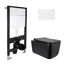 Готове рішення Qtap для ванної кімнати: підвісний унітаз Gemini Ultra Quiet 520x360x350 + комплект інсталяції Standard (кругла клавіша White)