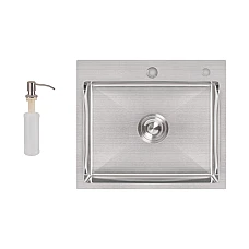 Мойка для кухни интегрированная Lidz Handmade H5045 (LDH5045BRU35383) Brushed Steel 3,0/1,0 мм