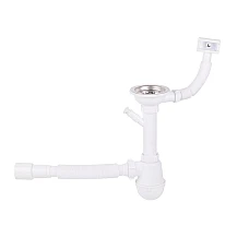 Сифон для кухонної мийки Lidz (WHI) 60 05 M002 01 EURO (вихід 50 мм)