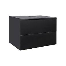 Тумба подвесная Qtap Tern 70х47 со столешницей QT1779TPL702MB черный матовый