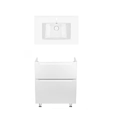 Тумба підлогова Qtap Scorpio 70х46 з умивальником Albatross QT71SC43956 білий