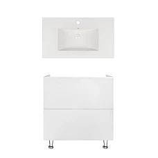 Тумба підлогова Qtap Tern 80х44 з умивальником Albatross New QT71TE44096 білий