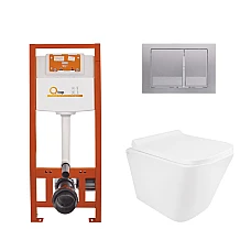Комплект інсталяції 4в1 Qtap Nest з унітазом підвісним Tern Ultra Quiet QT1733052EUQW з кнопкою QT0111QT0111M06029SAT