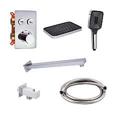 Комплект для душу прихованого монтажу Qtap Votice QTVOT6442T105NKC з душовим набором хром