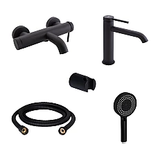 Комплект змішувачів для ванни Qtap Robin чорний матовий