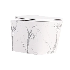 Унітаз підвісний Tern Ultra Quiet 490×365×325 мм, Marble, з сидінням Slim Duroplast / Soft-close / Quick Release QT17332303ASMR Qtap