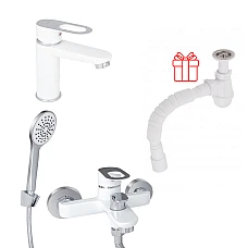 Комплект для Ванной Latwa: Смеситель для раковины LDLAT001WHI45423 + Смеситель для Ванной LDLAT006WHI45424