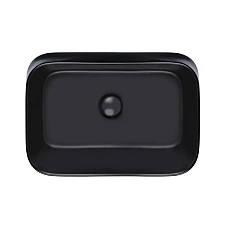Раковина-чаша Qtap Scorpio 550х390х120 Matt black с донным клапаном QT14112243MB