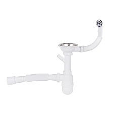 Сифон для кухонної мийки Lidz (WHI) 60 08 E001 01 ECO (вихід 50 мм)