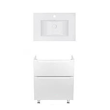 Тумба підлогова Qtap Scorpio 70х46 з умивальником Albatross E QT71SC43957 білий