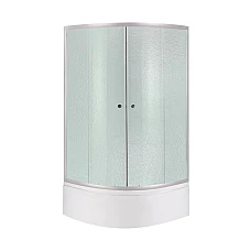 Душова кабіна Lidz Latwa SC80x80.SAT.HIGH.FR напівкругла з піддоном KAPIELKA ST80x80x41
