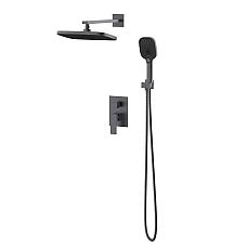 Душова система прихованого монтажу Qtap Gemini QTGEM113GMB45698 Gunmetal Black PVD