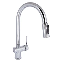 Змішувач для кухні Qtap Rozcesti з висувним виливом QTROZ366CRM45938 хром