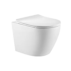 Унітаз підвісний Qtap Robin Ultra Quiet безобідковий з сидінням Soft-close білий