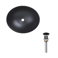 Умивальник накладний Qtap Dove чорний матовий з донним клапаном PU03