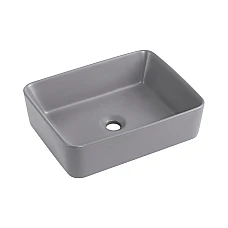 Раковина накладна Qtap Tern 480x370x135 мм, Stone grey, прямокутна, з донним клапаном QT17116069SG