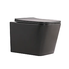 Унітаз підвісний Qtap Tern Ultra Quiet 520×345×325 мм, Anthracite, з сидінням Slim Duroplast / Soft-close / Quick Release QTTER26AN48999