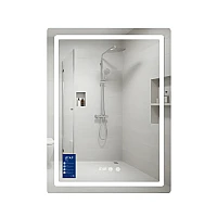 Дзеркало Qtap Mideya (MI2) 600х800 з годинником, з LED-підсвічуванням Touch, з антизапотіванням, димером, рег. яскравості QTMID100080049267