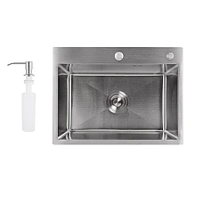 Мийка для кухні інтегрована Lidz Handmade H5843 Brushed Steel 3,0/1,0 мм LDH5843BRU49442
