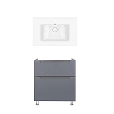 Тумба підлогова Qtap Scorpio 70х46 з умивальником Albatross QT71SC44003 графіт