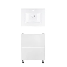 Тумба підлогова Qtap Tern 60х44 з умивальником Albatross QT71TE44084 білий