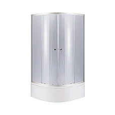 Душова кабіна Latwa SC80x80.SAT.HIGH.GR напівкругла з піддоном KAPIELKA ST80x80x41