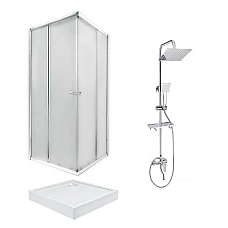 Душова кабіна 90x90 з піддоном і душовою панеллю Qtap 3