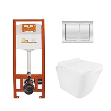 Комплект інсталяції 4в1 Qtap Nest з унітазом підвісним Tern Ultra Quiet QT1733052EUQW з кнопкою QT0111QT0111M06029SAT