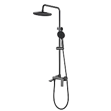 Душова система на три споживача з виливом Qtap Vlasta New QTVLA111GMB45651 Gunmetal Black PVD