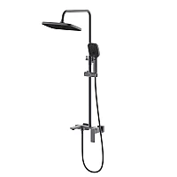 Душова система на три споживача з виливом Qtap Gemini QTGEM111GMB45688 Gunmetal Black PVD