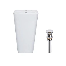 Умивальник окремостоячий Qtap Tern 43х37х83 з донним клапаном PU02O