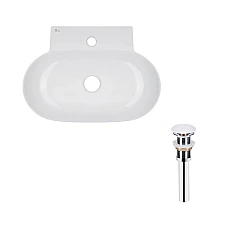 Умивальник підвісний Qtap Cardinal 57х40 з донним клапаном PU02