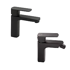 Комплект змішувачів Qtap Lipno QTLIPNO1023101CB + QTLIPNO2023101CB чорний матовий