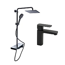 Комплект змішувачів Qtap Sloup QTSL57T105VNKBB + QTLIPNO1023101CB