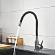 Змішувач для кухні Lidz Aria 015F3 (k35) з гнучким виливом LDARI015F3BGRP49564 Graphite/Black