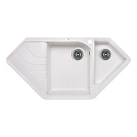 Кухонна мийка з додатковою чашею Lidz 1000x500/225 WHI-01 LIDZWHI011000500225 білий