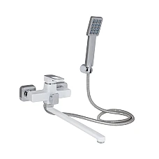 Смеситель для ванны Lidz Wawel 005 с поворотным изливом (c душевым гарнитуром) (k35) LDWAW005WHI45399 White