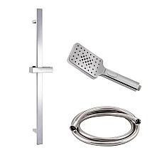 Набір душового гарнітуру Qtap 3в1 (QTRUCA121N3KCC + QTLEP82103NC + QTHADPVC160C) хром