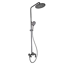 Душова система на три споживача з виливом Qtap Slavonice QTSLA111GMB45910 Gunmetal Black PVD