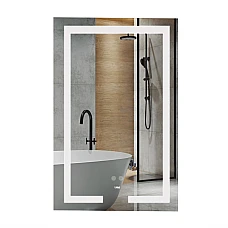 Зеркало Lidz Kubis 500х800 с LED-подсветкой Touch, с антизапотеванием, с диммером, рег. яркости LD78LF9365080