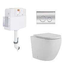 Комплект бачок з підлоговим унітазом Qtap Robin з кнопкою змиву