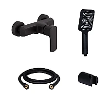 Комплект Qtap Lipno змішувач для душа QTLIPNO4023101CB47270 чорний матовий