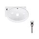 Комплект Qtap Leo: Раковина подвесная овальная левая 430x285x160 мм White + Донный клапан PU02O