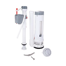 Комплект арматури для унітаза-моноблоку з кнопкою змиву та клапаном нижньої подачі води Qtap HY4(Kolibri) 3/6L CHR