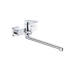 Смеситель для ванны Qtap Tern с длинным поворотным изливом (c душевым гарнитуром) QTTER260CRM47587 Chrome