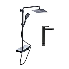 Комплект змішувачів Qtap Sloup QTSL57T105VNKBB + QTLIPNO1023H101CB