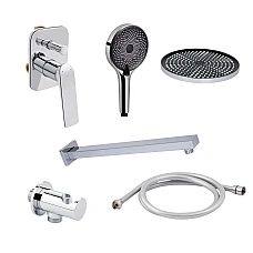 Комплект змішувачів для душу Qtap Vlasta хром