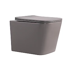 Унітаз підвісний Tern Ultra Quiet 490×365×325 мм, Stone Grey, з сидінням Slim Duroplast / Soft-close / Quick Release QT17332303ASSG Qtap