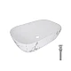 Раковина накладна Qtap Robin 600x390x150 мм, Marble, прямокутна, з донним клапаном QTROB188MR49788