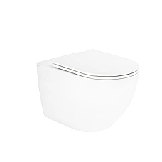 Унітаз підвісний Q-tap Robin QT13332141ERW безобідковий з сидінням Slim Soft-close